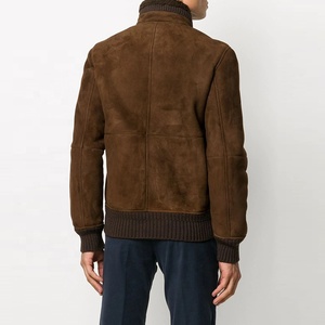 高品质时尚设计定制棕色麂皮男式夹克 - Product Image 4