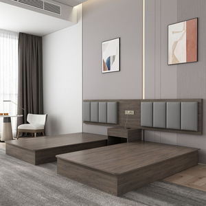 Ensemble de chambre à coucher d'hôtel en bois solide et durable de conception moderne pour l'usage commercial dans des appartements et des villas - Product Image 6