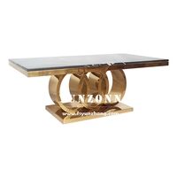 Base de cercles de taille personnalisée table d'appoint de luxe en pierre naturelle argentée ou dorée table de salon centre à café en métal centro