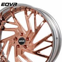 Ruedas EVOR Forjadas Personalizadas de 2 Piezas, 18 20 22 24 26 28 Pulgadas, Cóncavas Profundas, Aleación OEM, 5x127 5x120 5x114.3 5x130 5x112, Cromadas y Pulimentadas