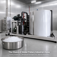 Machine à glaçons en flocons sur mesure, 30 tonnes, refroidie par eau, haute efficacité, générateur automatique de glaçons en flocons pour usine de transformation des produits de la mer