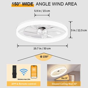 <b>Smart</b> Bedroom <b>Ceiling</b> <b>Fan</b>, Flush Mount, <30dB Quiet, Adjustable Color & with Timing, Dimmable 6-Speed, APP/Remote Control - Product Image 4