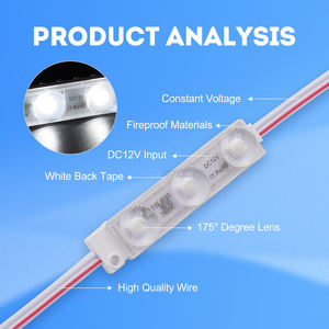 โมดูลไฟ LED 3 เลนส์ กันน้ำ 24V 12V  วัสดุ ABS พลาสติก  ไฟแบ็คไลท์  ได้รับมาตรฐาน UL 1W แสงสีขาวเย็น สำหรับตกแต่งป้ายตัวอักษร - Product Image 4