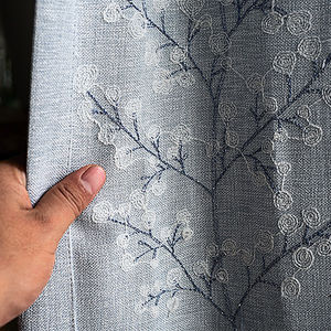 Tela de cortina bordada de lino y algodón, mismo diseño, Cortinas Para La Sala Dormitorio, Cortinas Para Ventanas De Habitacion Dormitorio - Product Image 4
