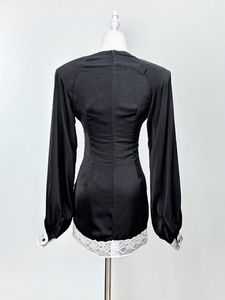 Nuovo Abito Autunnale da Donna <span class=keywords><strong>con</strong></span> Maniche Lunghe in <span class=keywords><strong>Pizzo</strong></span>, Slim Fit <span class=keywords><strong>con</strong></span> <span class=keywords><strong>Spacco</strong></span>, Stile Elegante - Product Image 5