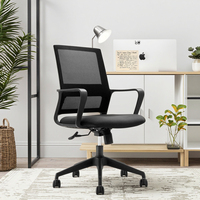 Chaise de bureau ergonomique pivotante caractéristique de jeu siège respirant longue assise confort mi-dossier chaise d'ordinateur bureau