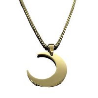 Collier simple en forme de lune arabe pour hommes et femmes, chaîne serpent courte en acier inoxydable, pendentif tendance, cadeau