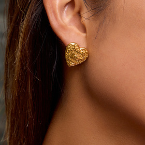 Pendientes con Hebilla de Cinturón en Forma de Corazón, Acero Inoxidable 18K, Joyería de Regalo - Product Image 2