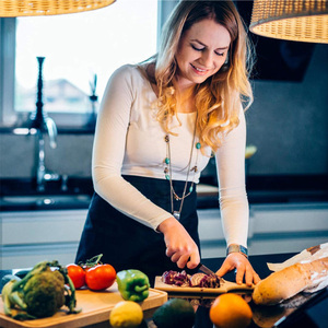 Tạp dề nửa thân màu đen chống thấm nước chất liệu cotton polyester, có túi, in logo tùy chỉnh, dùng cho phục vụ nhà hàng, quán bar, quán cà phê - Product Image 5