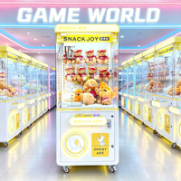 Machine à grue à monnayeur économique avec boîtier métallique et accepteur de pièces, pour la distribution de peluches, support anglais, jeu d'arcade NAUGHTY