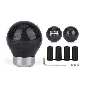 Carbon Fiber Gear Shift Knob Universal Manual Automatic Transmission Ergonomic Round Ball Shape Car <b>Interior</b> <b>Accessory</b> - Product Image 1