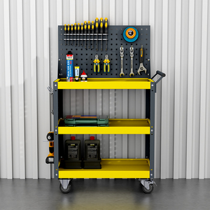 Chariot à outils avec étagère suspendue, armoire de rangement à roulettes, mobilier industriel en métal, OEM, capacité de charge 100 kg, moderne, pour atelier d'usine - Product Image 3
