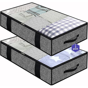 Boîte de rangement transparente minimaliste grande capacité pour lit, motif arête de poisson, housse anti-poussière pour vêtements, couette, tri <span class=keywords><strong>sous</strong></span> le lit - Product Image 3