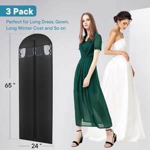 Sacs de vêtements en polyester non tissé 600D personnalisés en gros avec fermetures éclair, sacs de protection pour vêtements portables, faible MOQ - Product Image 1