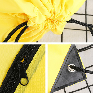 Personalized Promotional Gym Custom Foldable Waterproof Large Capacity Drawstring <b>Backpack</b> Zipper Closure Eco-Friendly Polyester - Product Image 2