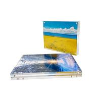 Cadres photo en acrylique transparent de 10 mm, double face, 4x6 pouces, exquis, pour tables