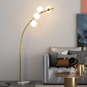Classic Retro Luxury <strong>Gold</strong> Fishing Floor <strong>Lamp</strong> Marble Base Arc <strong>Standing</strong> Light Living Room Home Decor Modern Glass Ball Floor <strong>Lamps</strong> - Product Image 4