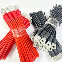 Arnés de cableado con terminal de anillo personalizado y cable de tierra de batería con terminal tipo O rojo y negro para conexión de energía, puesta a tierra y equipos