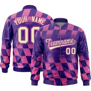 Chaqueta Universitaria Personalizada Unisex para Adultos, Chaqueta Bomber Vintage Transpirable de Manga Larga, Personalizada con Nombre, Número y Logotipo - Product Image 1