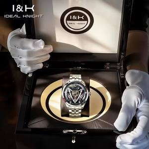 Envío Directo IDEAL KNIGHT Reloj Mecánico Automático de Lujo para Hombre, Reloj de Pulsera Esqueleto Tourbillon Impermeable para Negocios - Product Image 3