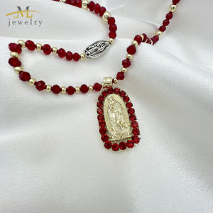 Collar de Rosario JML Hecho a Mano con Cuentas y Colgante de la Virgen María para Hombres y Mujeres Joyería Religiosa Santa Madre de Dios - Product Image 5