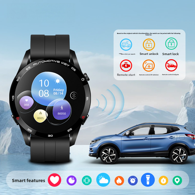X6PRO Unisex Fashion Smart Watch Car Key Remote Control Compatible with BYD, Changan, Chery, Toyota, Honda, Benz, BMW Cars