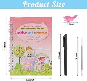 Libro de práctica de escritura reutilizable para niños, <span class=keywords><strong>4</strong></span> libros + bolígrafos mágicos para Educación Temprana, caligrafía, práctica de escritura, escuela - Product Image 5