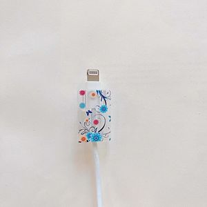 Capa con fiore di Smiley blu per <span class=keywords><strong>Apple</strong></span> <span class=keywords><strong>Iphone</strong></span> 18/20W testa di ricarica rapida cavo Usb linea Bite Winder custodia di protezione del cavo - Product Image 5