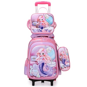 <span class=keywords><strong>Mochila</strong></span> Escolar para Niños al por Mayor con <span class=keywords><strong>Ruedas</strong></span> y Asa, Bolso Tipo Carrito para Niña, Patrón de Dibujos Animados de Moda e Impermeable para Estudiantes - Product Image 3