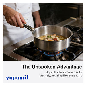 Poêle <span class=keywords><strong>à</strong></span> Frire Droite avec Couvercle et Poignée Aide-Cuisson, Chauffage Rapide, Corps <span class=keywords><strong>de</strong></span> Poêle Peu Profond, Idéale pour la Cuisine et la Restauration – Vente Directe Usine - Product Image 4