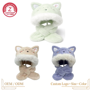 Conjunto de <span class=keywords><strong>bufanda</strong></span> de peluche, gorros con orejas de zorro y conejito con gorro de Calavera, calentador de <span class=keywords><strong>cuello</strong></span> <span class=keywords><strong>para</strong></span> niños, protección auditiva al aire libre, gorro de invierno <span class=keywords><strong>para</strong></span> bebé - Product Image 2