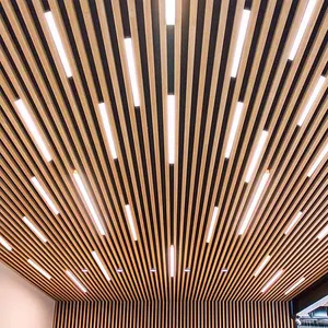 Baffle Suspended Ceiling Fireproof Ceiling Panel Good Quality Aluminum Customized Modern Aluminum Alloy Strip Metal Ceilings