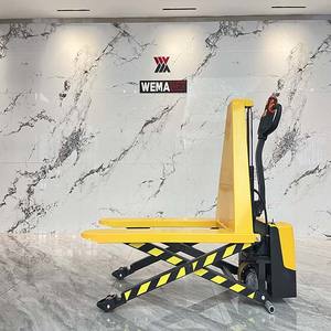 Mini 1 tonelada 1,5 toneladas tijera semieléctrica alta elevación palé gato camión carretilla elevadora apilador de mano - Product Image 3