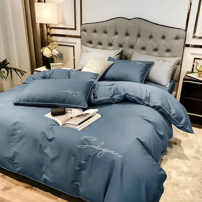 4pcs custom quality modern kids 100% cotton sheet wholesale comforters set queen bedding