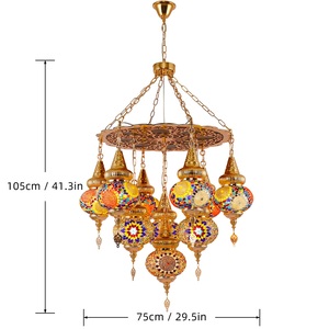 Lámpara de Araña de Mosaico Hecha a Mano de Estilo Turco y Bohemio de Zhelanpu para Decoración de Hoteles, Salas de Estar y Villas - Product Image 4