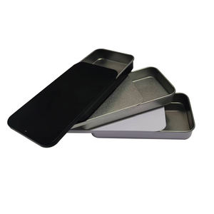 Boîtes en fer blanc écologiques et recyclables à couvercle coulissant, personnalisables, rectangulaires, de qualité alimentaire pour gâteaux, snacks et chocolats - Product Image 2