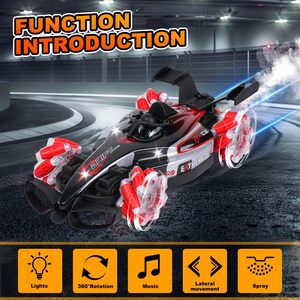 Ept quy mô 1:12 2.4GHz điều khiển từ xa xe đua trôi 360 xoay với ánh sáng âm thanh phun <span class=keywords><strong>RC</strong></span> diễn viên đóng thế xe đồ chơi - Product Image 6