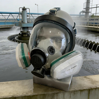 Masque facial complet de protection contre le chlore et le benzène - Respirateur à double cartouche certifié CE