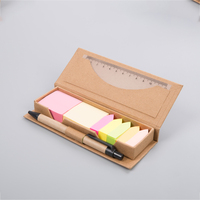 Ensemble de bloc-notes collant stationnaire d'accessoires de bureau avec le stylo et la règle