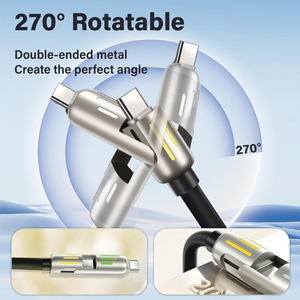 Công Suất Cao 4-Trong-1 Cáp Dữ Liệu Nhanh Chóng Sạc Đa Cổng Cáp USB Với L Type-C Kẽm Hợp Kim Cho Truyền Dữ Liệu Dây Sạc Cáp - Product Image 3