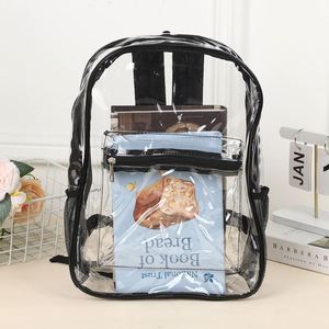 Large Capacity Transparent <b>Backpack</b> Waterproof PVC School Bag with Zipper Closure for Student Outdoor Travel Jelly Bag - Product Image 2