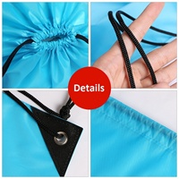 Sac à cordon pliable unisexe en polyester doux, personnalisé en usine, étanche, recyclé, 210D, antivol, pour le sport