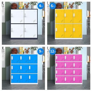 <b>Storage</b> <b>Locker</b> Steel Cabinet 4 6 9 12 Door Colored Lockable Kids Classroom <b>Storage</b> Unit With Lock Multi Door Low Cabinet - Product Image 1