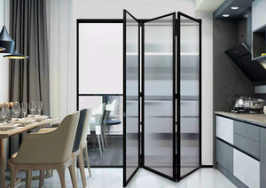 Zeyi giá tốt nhất muỗi Net accordion chống sương mù lớp phủ Bifold Kính Patio cửa 72inch x 80inch nhà bếp gấp cửa - Product Image 2