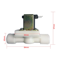 Katup Solenoid Air, katup Solenoid plastik, biasanya tertutup 12V 24V 1/2 V magnetik listrik DC N/C saklar aliran Inlet udara 220"