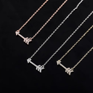 Collier en argent sterling 925 avec flèche de l'amour, style INS simple, mode coréenne, entièrement serti de zircons, de la marque Production Factory - Product Image 2