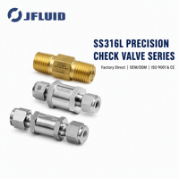 316 Stainless Steel Inline Check Valve 6000Psi Npt Threaded 1 4 1 2 Inch Spring Loaded Poppet for Instrumentation Use