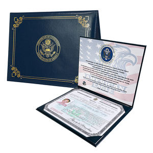 Abd vatandaşlık PU sertifikası altın logolu Diploma tutucu klasörü - Product Image 1