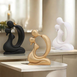 Toptan Modern soyut çift öpücük heykel reçine romantik severler heykelcik sanatsal sevgililer süs - Product Image 6