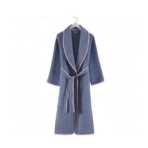 Albornoz con cuello chal de gofres de algodón 100% para hombres y mujeres, bata de Hotel de Spa Unisex de algodón turco absorbente, cómoda y acogedora Loungewea - Product Image 2